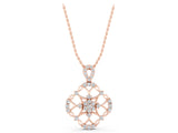 Rose gold Round Diamond Halo Pendant with Pavé Setting_5