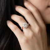 Rose gold Round Diamond Halo Ring with Twisted Pavé Band and Four-Prong Setting_9