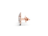 Rose gold Round Diamond Heart Pavé Stud Earrings_1