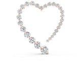 Rose gold Round Diamond Heart Pendant with Prong Setting_11