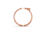 Rose gold Round Diamond Hoop Earrings with Pave Setting and Shared Prong_9
