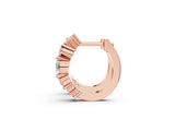Rose gold Round Diamond Hydrangea Bouquet Hoop Earrings with Diamond Accents_5