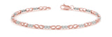 Rose gold Round Diamond Infinity Link Tennis Bracelet with Bezel Setting