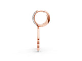 Rose gold Round Diamond Initial A Huggie Hoop Earrings_1