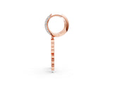 Rose gold Round Diamond Initial B Huggie Hoop Earrings_9