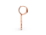 Rose gold Round Diamond Initial L Huggie Hoop Earrings_1
