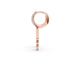 Rose gold Round Diamond Initial M Huggie Hoop Earrings_1