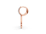 Rose gold Round Diamond Initial N Huggie Hoop Earrings_1