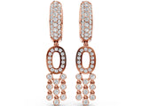 Rose gold Round Diamond Initial O Huggie Hoop Earrings