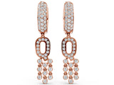 Rose gold Round Diamond Initial Q Huggie Hoop Earrings