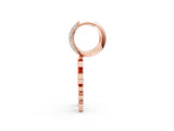 Rose gold Round Diamond Initial S Huggie Hoop Earrings_1