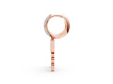 Rose gold Round Diamond Initial U Huggie Hoop Earrings_5
