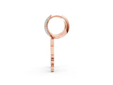Rose gold Round Diamond Initial X Huggie Hoop Earrings_1
