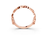 Rose gold Round Diamond Leaf Eternity Band with Bezel Setting_133