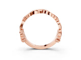 Rose gold Round Diamond Leaf Eternity Band with Bezel Setting_47