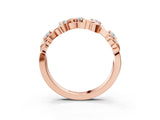 Rose gold Round Diamond Leaf Motif Band with Prong Setting_7