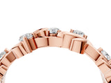 Rose gold Round Diamond Leaf Motif Band with Prong Setting_8