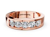 Rose gold Round Diamond Linear Channel Mens Band_12