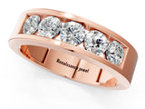 Rose gold Round Diamond Linear Channel Mens Band_13