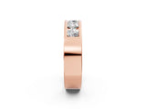Rose gold Round Diamond Linear Channel Mens Band_14