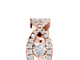 Rose gold Round Diamond Marquise Halo Twist Band with Pavé Setting_28