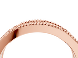 Rose gold Round Diamond Marquise Milgrain Two-Tone Prong Set Band_4