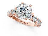 Rose gold Round Diamond Mens Ring with Graduated Side Stones_1
