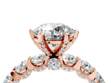 Rose gold Round Diamond Mens Ring with Graduated Side Stones_4