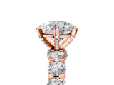 Rose gold Round Diamond Mens Ring with Graduated Side Stones_5