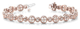 Rose gold Round Diamond Milgrain Bezel Tennis Bracelet