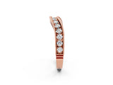 Rose gold Round Diamond Milgrain Contour Wedding Band with Pavé Setting_6