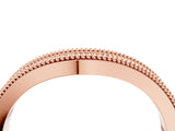 Rose gold Round Diamond Milgrain Contour Wedding Band with Pavé Setting_8