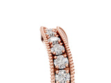 Rose gold Round Diamond Milgrain Contour Wedding Band with Pavé Setting_9