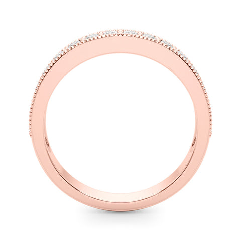 Rose gold Round Diamond Milgrain Pavé Eternity Band 1