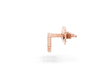 Rose gold Round Diamond Mini Letter Pavé Stud Earrings_5
