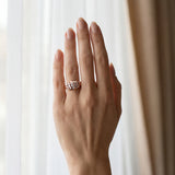 Rose gold Round Diamond Multi-Row Crossover Band_21