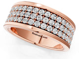 Rose gold Round Diamond Multi-Row Pavé Mens Band_1