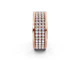 Rose gold Round Diamond Multi-Row Pavé Mens Band_2