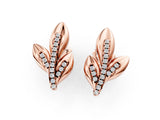 Rose gold Round Diamond Olive Branch Stud Earrings_9