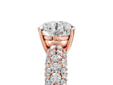 Rose gold Round Diamond Pavé Band Solitaire Ring with Four-Prong Setting_55