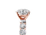 Rose gold Round Diamond Pavé Band Solitaire with Four-Prong Setting_30