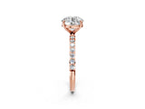 Rose gold Round Diamond Pavé Band with Six-Prong Setting_29