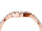 Rose gold Round Diamond Pavé Chevron Wedding Band with Prong Setting_8