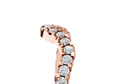 Rose gold Round Diamond Pavé Chevron Wedding Band with Prong Setting_9