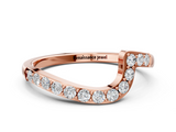 Rose gold Round Diamond Pavé Chevron Wedding Band_4