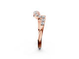 Rose gold Round Diamond Pavé Chevron Wedding Band_6