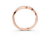 Rose gold Round Diamond Pavé Chevron Wedding Band_7