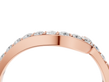 Rose gold Round Diamond Pavé Chevron Wedding Band_8