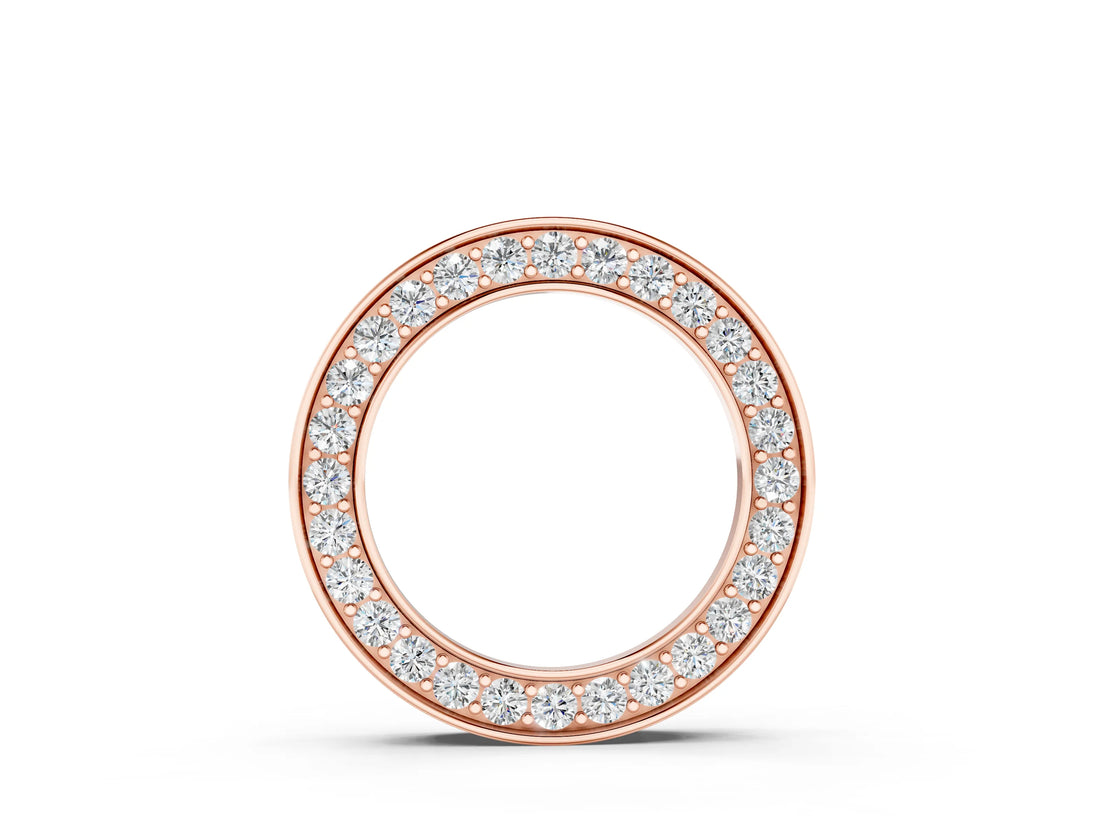 Rose gold Round Diamond Pavé Circle Pendant_6