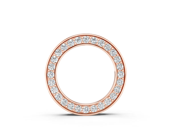 Rose gold Round Diamond Pavé Circle Pendant